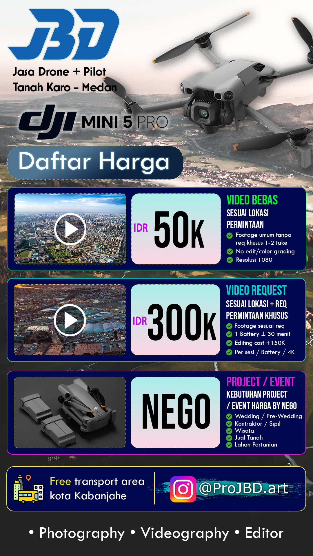 Jasa Sewa Drone Berastagi